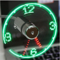 Mini USB LED Clock Fan