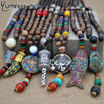 Nepali Buddhist Wood Necklace - StoreRage Online