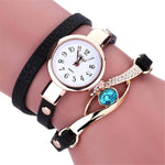 Diamond Wrap Around Leather Bracelet Watch