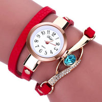 Diamond Wrap Around Leather Bracelet Watch