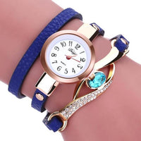 Diamond Wrap Around Leather Bracelet Watch
